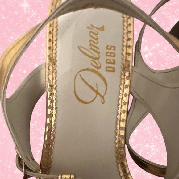 Vintage Delmar gold bejeweled sandal heels ⭐️ - Picture 3 of 4